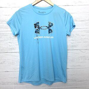 NEW Under Armour Girls Blue Short Sleeve Shirt T-Shirt Lightweight size Youth XL